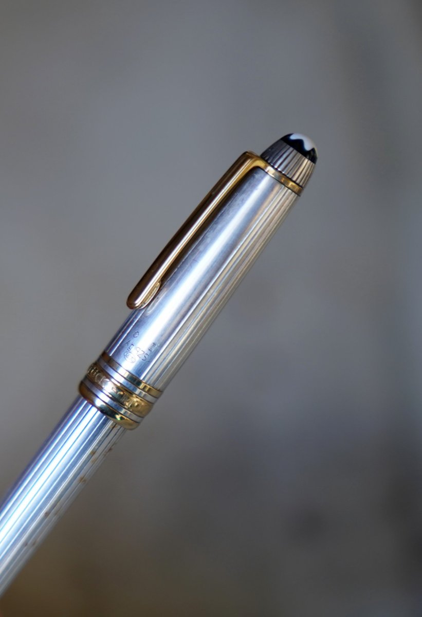 STYLO PLUME MONTBLANC MEISTERSTÜCK MOZART ARGENT MASSIF 925 – PLUME OR MASSIF 18 CARATS – Image 2