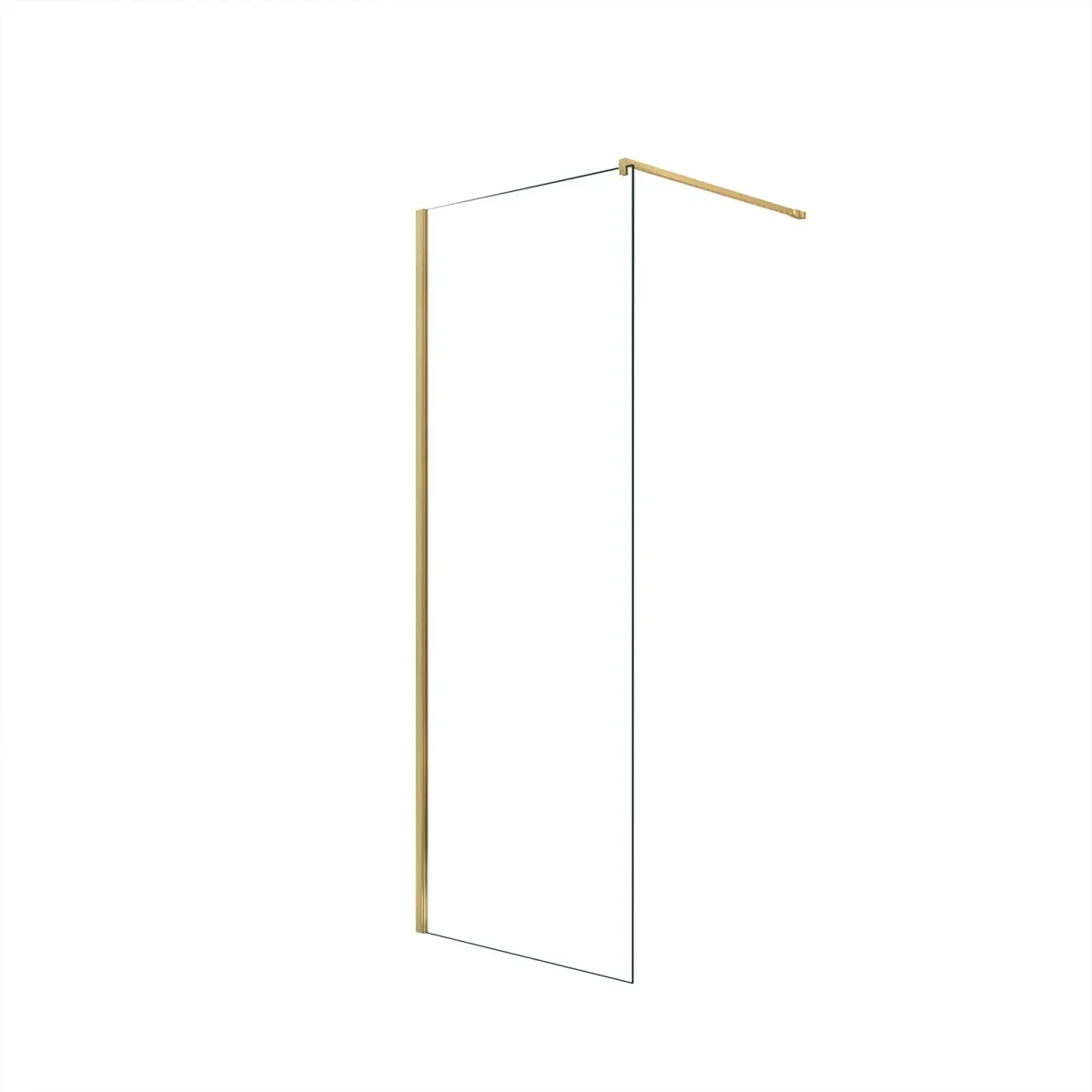 Paroi de Douche 80×195 cm en Verre Trempé 5 mm – Finition Or Brossé – GOLD ELEMENTARY – Image 4
