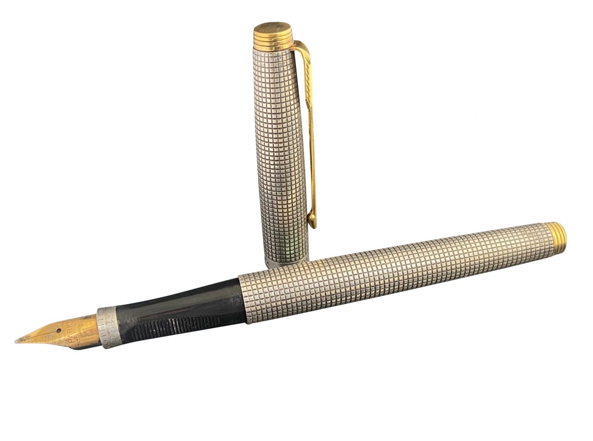 stylo plume PARKER 75 Ciselé argent massif 1970’s – Image 3