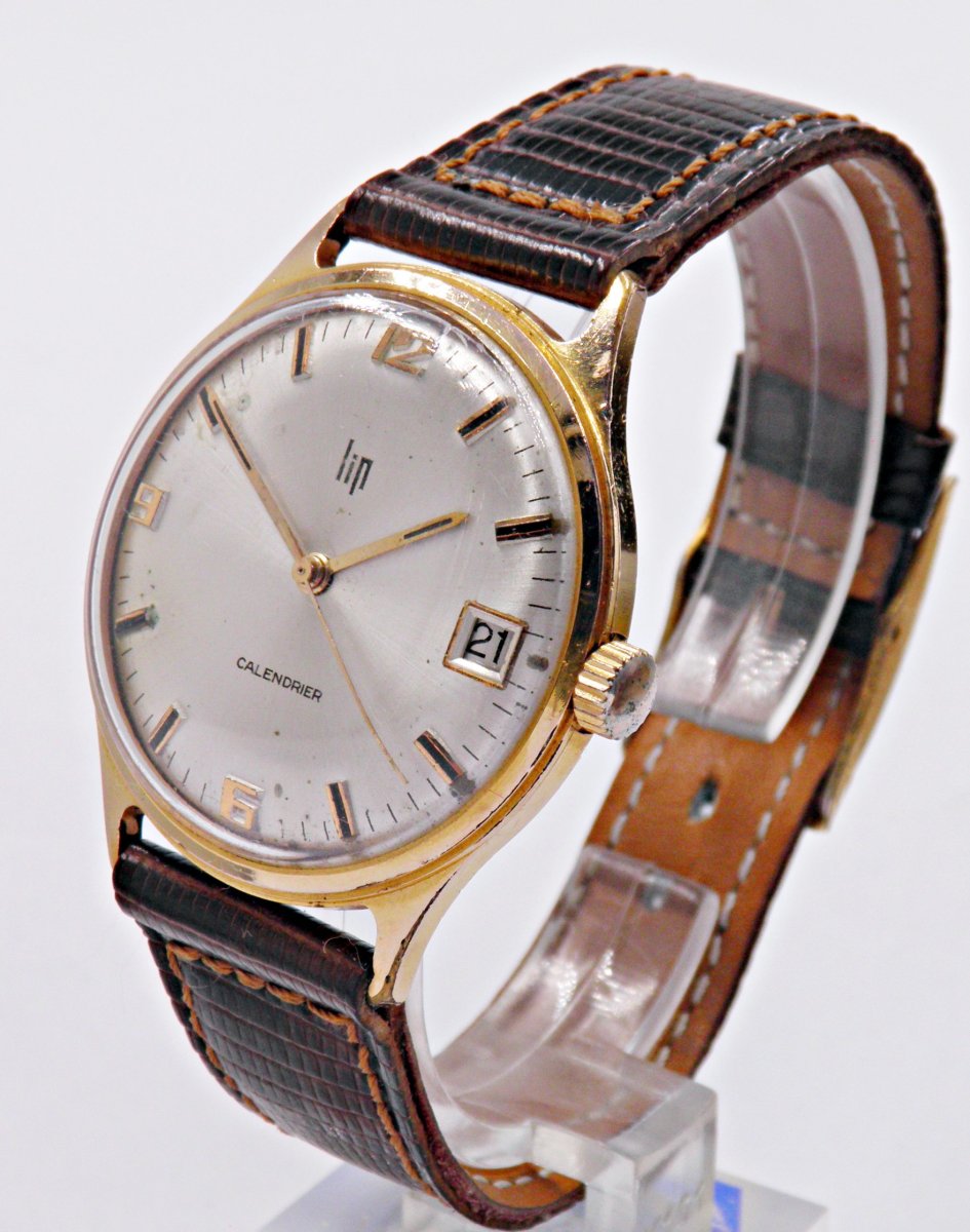 Montre mécanique LIP CALENDRIER 1960’s Plaquée or – Image 7